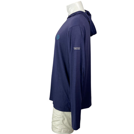 Greyson Men's Blue Long Sleeve Hoodie Hooded T Shirt Tee Pullover Top Size XL