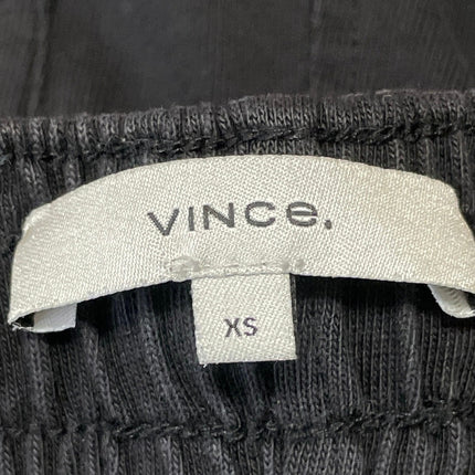 Vince Women's Black Drawstring High Rise Knit Cropped Wide Leg Pants Size XS