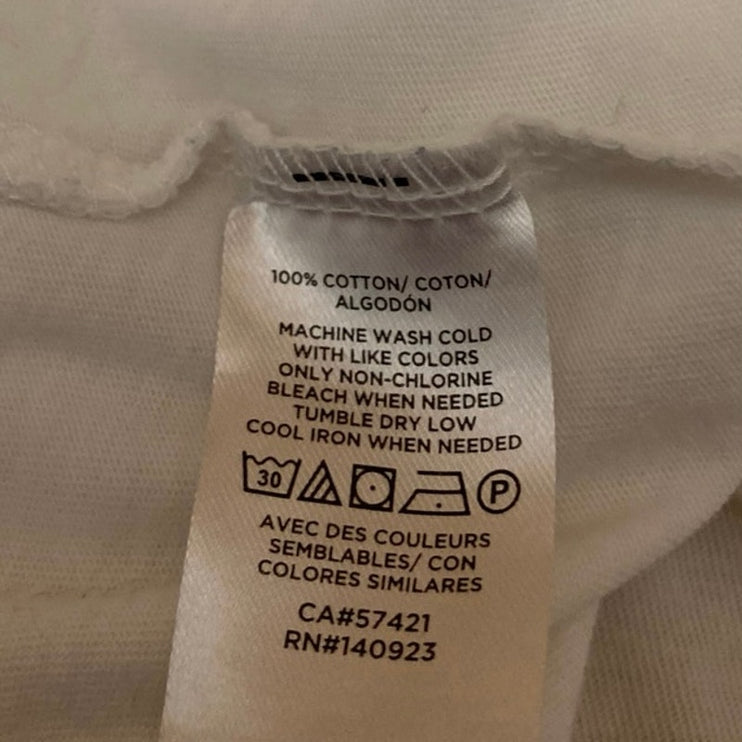 Ann Taylor LOFT Women's White Short Puff Sleeve Casual Tee T shirt Blouse Top S