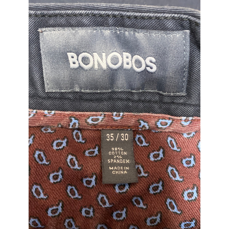 Bonobos Men's Navy Blue Tapered Straight Mid Rise Chino Denim Jeans Size 35
