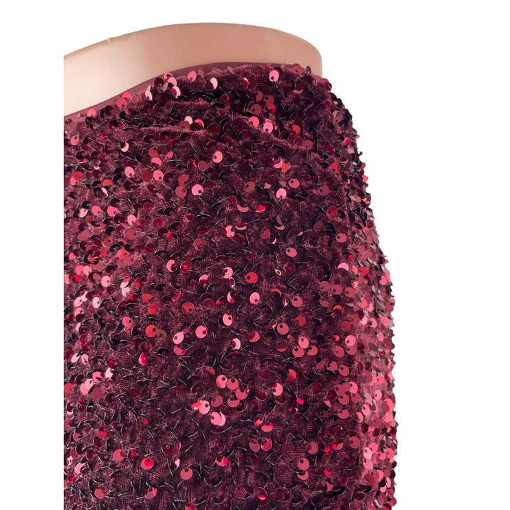 Wild Fable Women's Red Velvet Sequin High Rise Micro Sexy Party Bodycon Shorts S