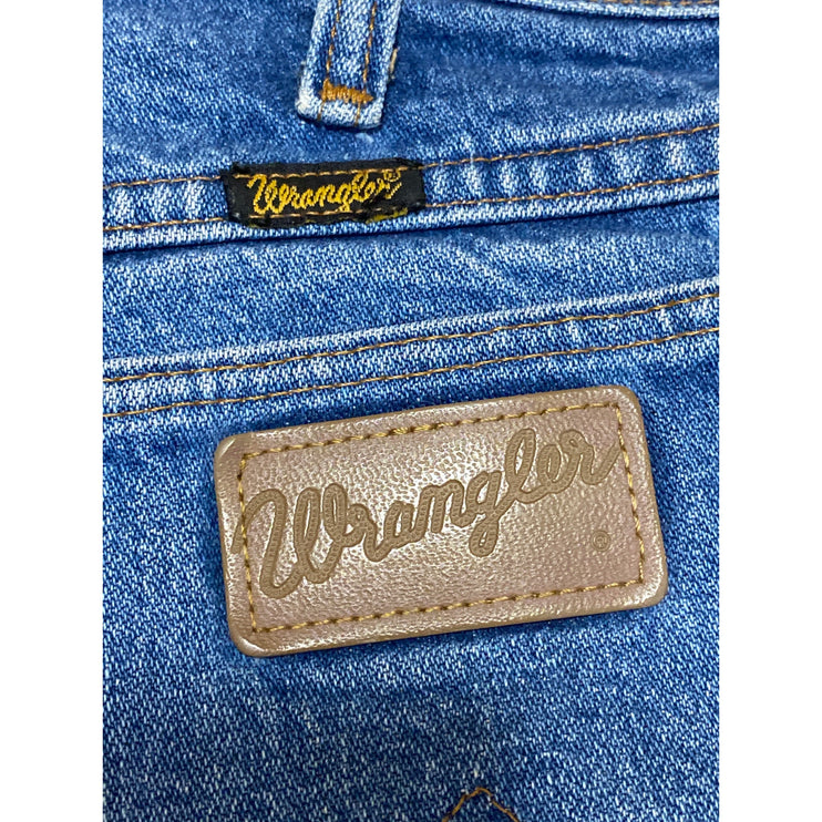 Wrangler Daisy Dukes Womens Blue Raw Frayed Hem High Rise Cutoff Denim Shorts 31