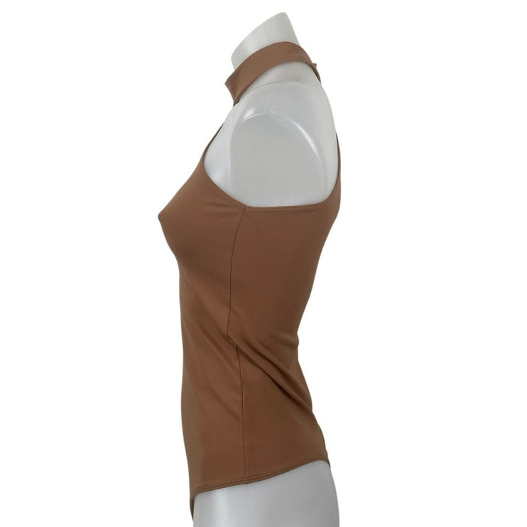 Abercrombie & Fitch Asymmetric Mock Neck One Shoulder Sleeveless Bodysuit Top S