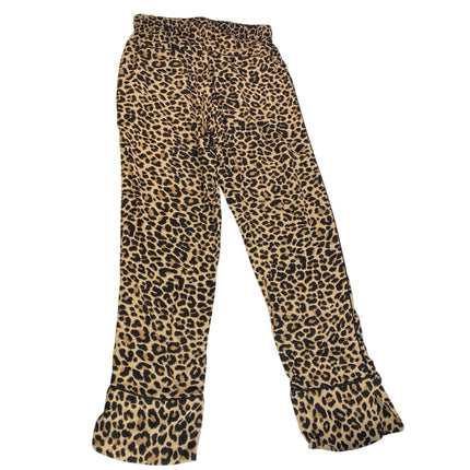 Zadig & Voltaire Kids Girls Leopard Animal Print Flared Bootcut Pants 34 US XS
