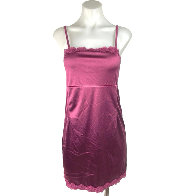 Cotton On Purple Lace Trim Spaghetti Strap Square Neck Mini Cami Slip Dress Sz S