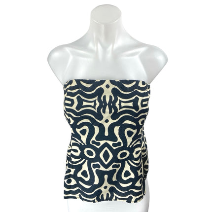 Zara Women's Black Pattern Strapless Sleeveless Bandeau Bustier Tube Tank Top XL