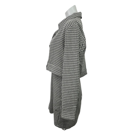 Reformation Black Houndstooth Co-ords Crop Jacket Cami Mini Dress Set Size 4