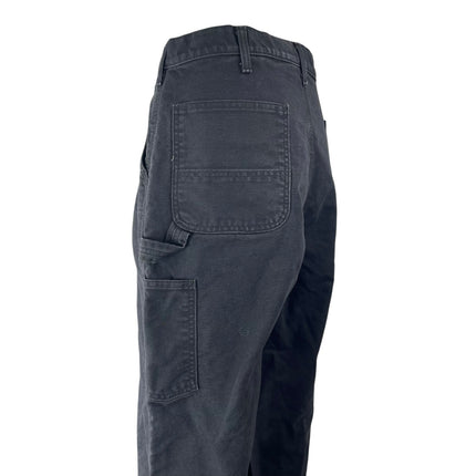 Carhartt Vintage Men's Faded Black High Rise Straight Wide Leg Denim Jeans 38x34