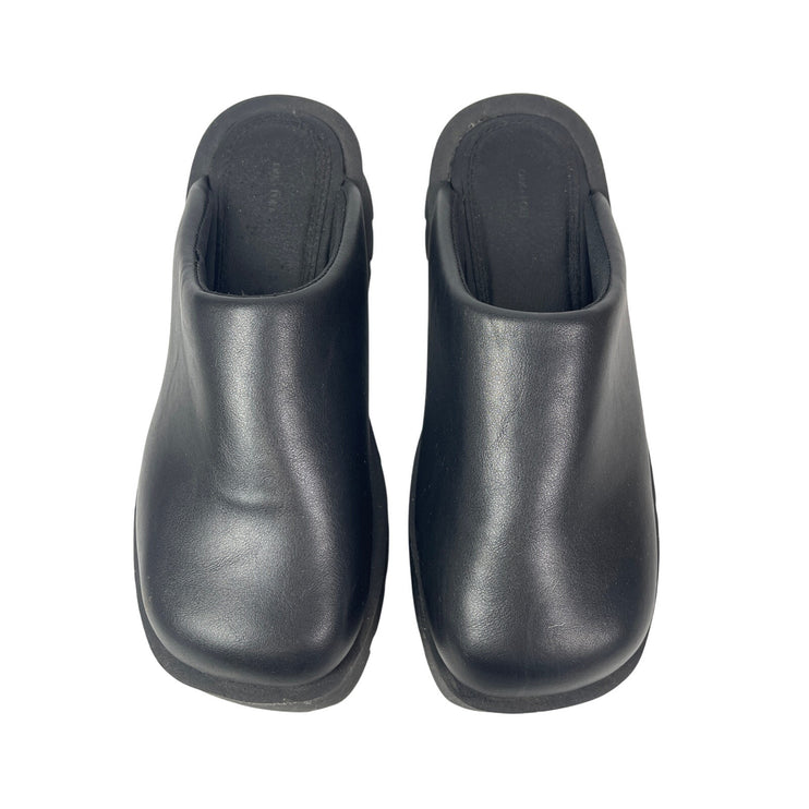 Oak + Fort Women's Black Chunky Platform Lug Sole Square Toe Clog Mules Size 8