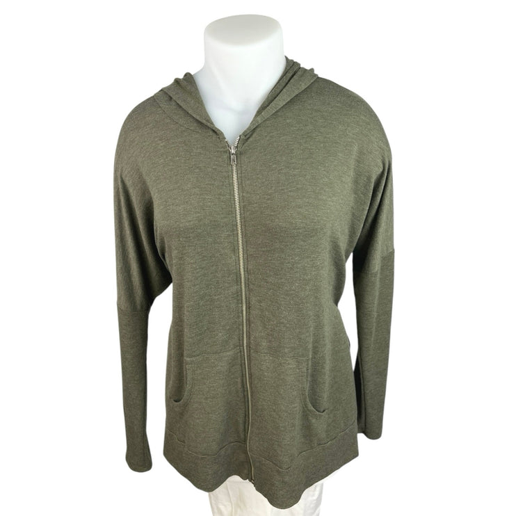 Freeloader Green Long Sleeve Full Zip Hoodie Hooded Sweatshirt Sweater Top Sz L