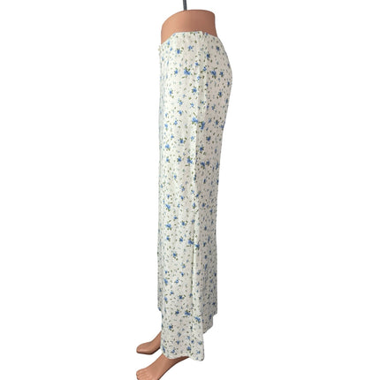 Wild Fable Women's Off White Linen Floral High Rise Maxi Straight A-Line Skirt S