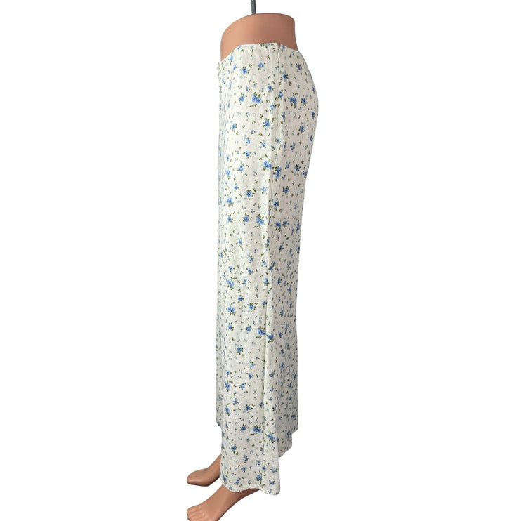 Wild Fable Women's Off White Linen Floral High Rise Maxi Straight A-Line Skirt S