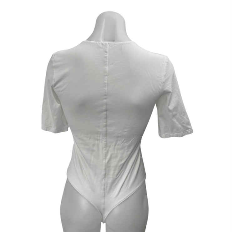 Everlane Women's White Crewneck Short Sleeve Thong Boysuit Tee T-Shirt Top Sz S