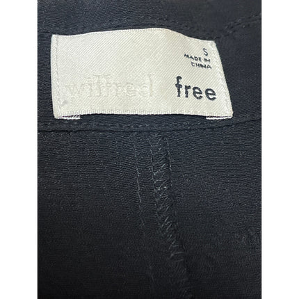 Aritzia Wilfred Free Black Short Sleeve Button Down Mini Shirt Dress Size S