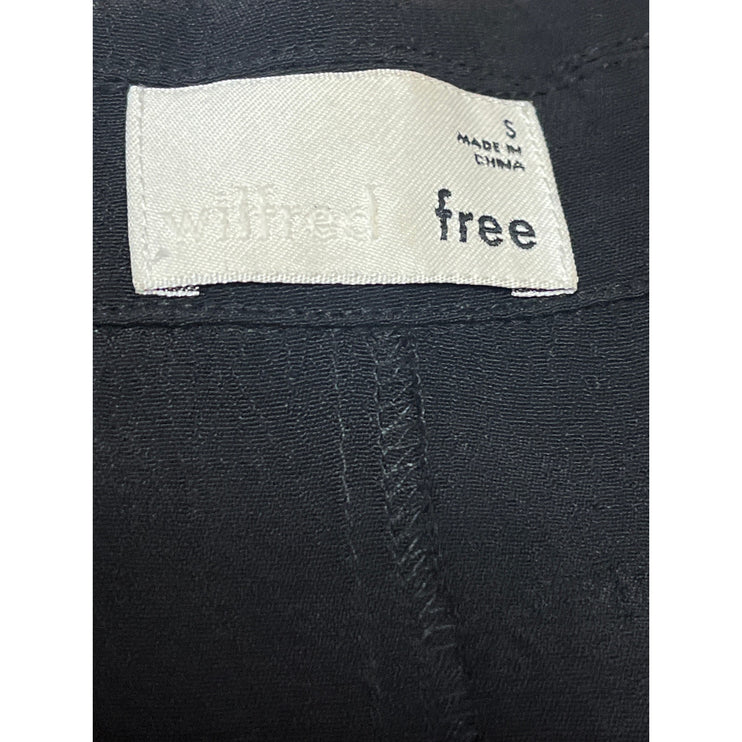 Aritzia Wilfred Free Black Short Sleeve Button Down Mini Shirt Dress Size S
