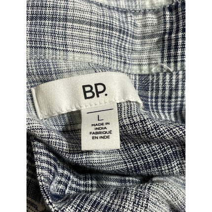 Nordstrom BP Women's Black Long Sleeve Plaid Casual Button Down Shirt Top Size L