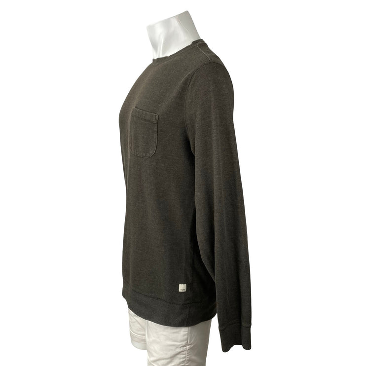 Vuori Men's Dark Gray Crew Neck Long Sleeve Sweater Sweatshirt Tee T-Shirt Top L