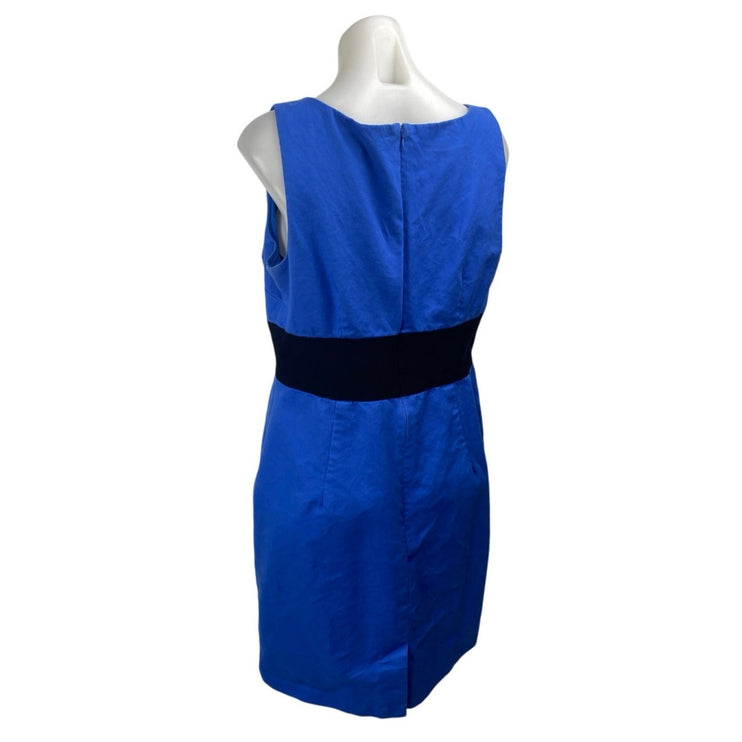 Ann Taylor LOFT Women's Blue Sleeveless Boat Neck Mini Sheath Dress Size 12