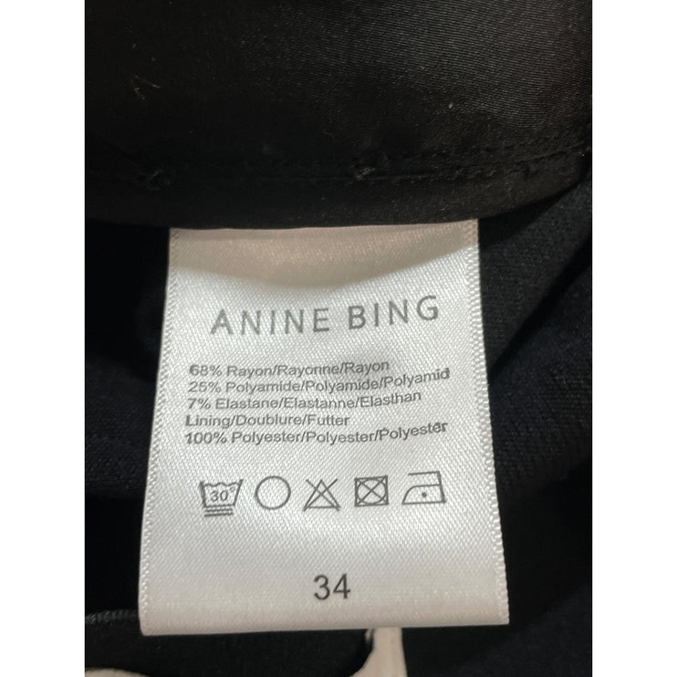 Anine Bing Max Women Black Slit Hem High Waisted Pintuck Career Leggings Pants 4