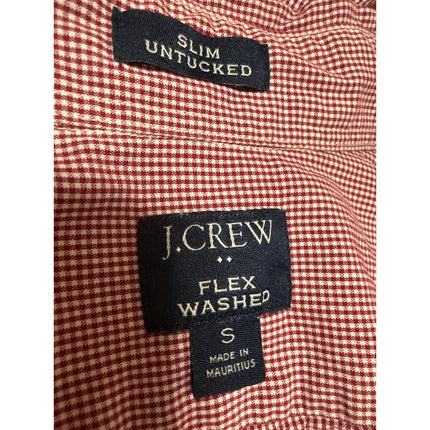 J.Crew Flex Washed Men's Pink Checkered Long Sleeve Button Down Slim Shirt Top S