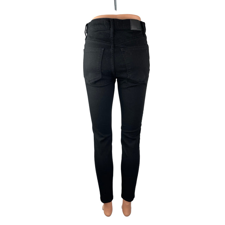 Madewell 9" Mid Rise Skinny Women's Black Button Fly Slim Denim Jeans Size 27