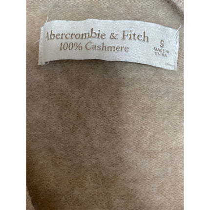 Abercrombie & Fitch Beige Long Sleeve V Neck Button Crop Cardigan Sweater Top S