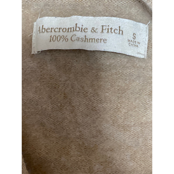 Abercrombie & Fitch Beige Long Sleeve V Neck Button Crop Cardigan Sweater Top S