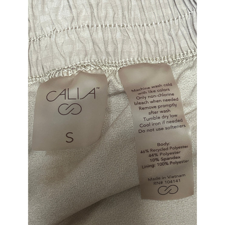 Calia Women's Green Tan Elastic Smocked High Waisted Mini Shorts Set of 2 Size S