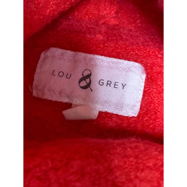 Lou & Grey Women's Red Fleece Tie High Collar Long Sleeve Sweater Top Size S