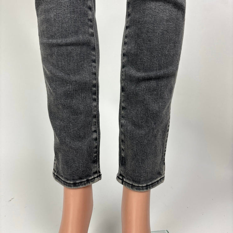 Madewell Charcoal Gray Cotton 10” High Rise Ankle Skinny Denim Jeans Size 25