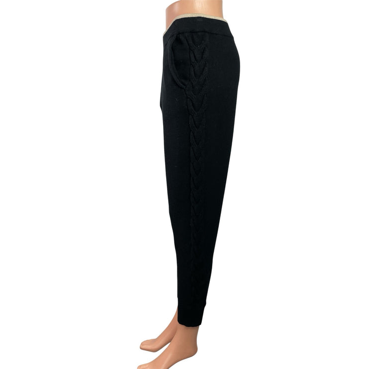 Monrow Women's Black High Waisted Pull On Pocket Tapered Jogger Pants Size S