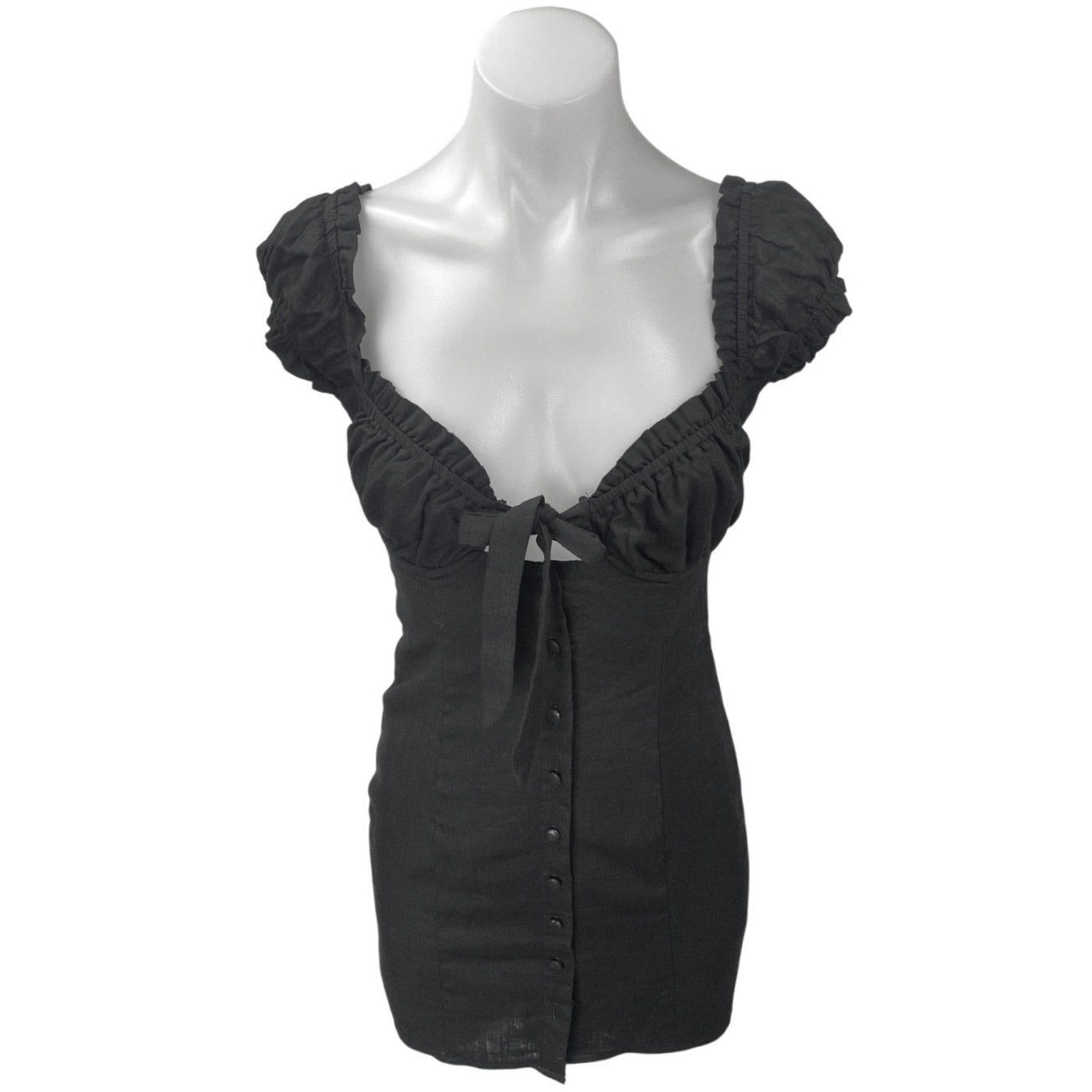 strapless open back dress Delamere Mini Dress White Burnout main image 1