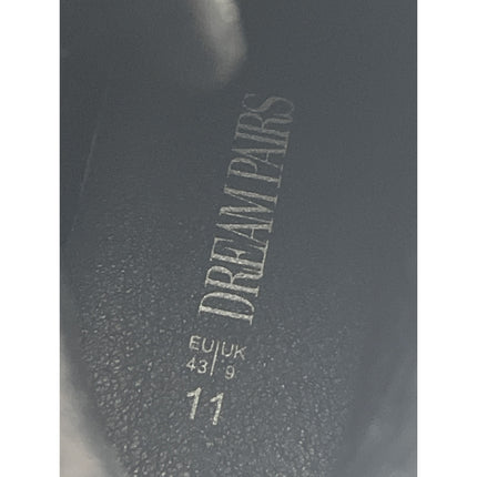 Dream Pairs Black Leather Lace up Round Toe Platform Ankle Combat Boots Size 11