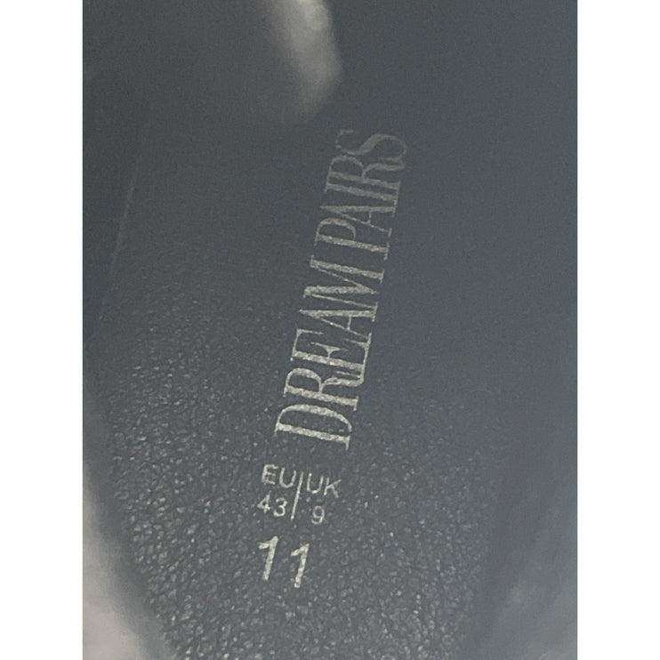 Dream Pairs Black Leather Lace up Round Toe Platform Ankle Combat Boots Size 11