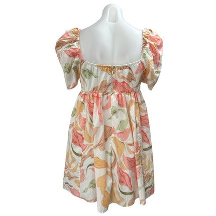 Abercrombie & Fitch Multicolor Floral Short Puff Sleeve Fit & Flare Mini Dress S
