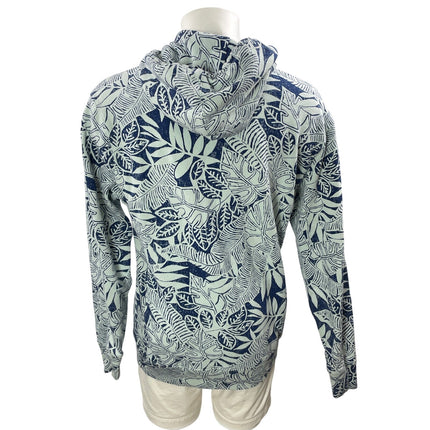 J.Crew Men's Blue Long Sleeves Tropical Print Hoodie Hooded Sweatshirt Top Sz MT