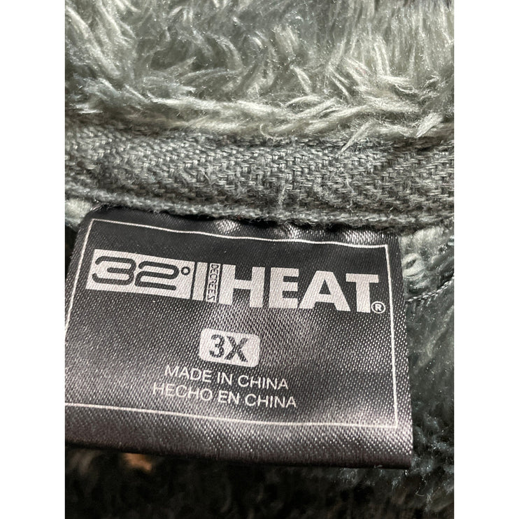 32 Heat Women's Green Fleece Long Sleeve Full Zip Cardigan Sweater Jacket Top 3X