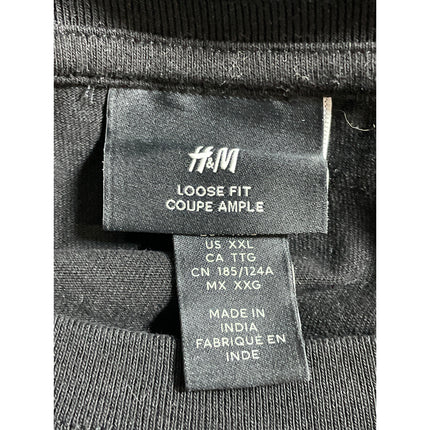 H&M Men's Black Short Sleeve Crew Neck Casual Basic T Shirt Tee Top Size XXL