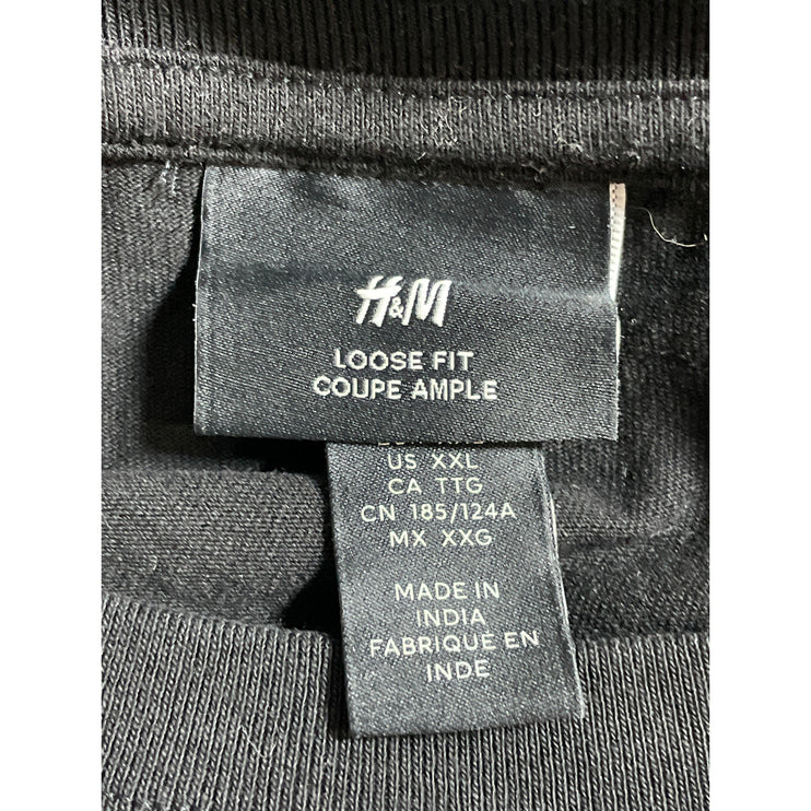 H&M Men's Black Short Sleeve Crew Neck Casual Basic T Shirt Tee Top Size XXL
