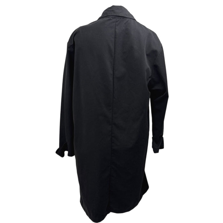 Zara Women's Black Long Sleeve Collared Button Up Trench Coat Jacket Size S