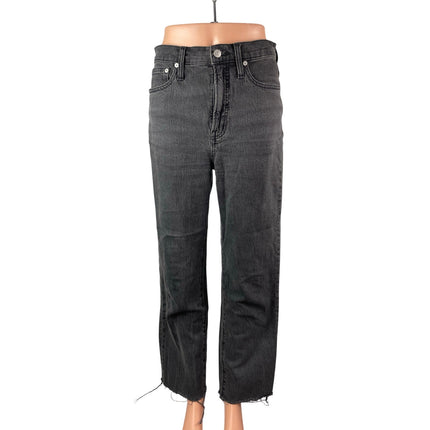 Madewell The Perfect Vintage Women's Black High Rise Straight Denim Jeans Sz 26
