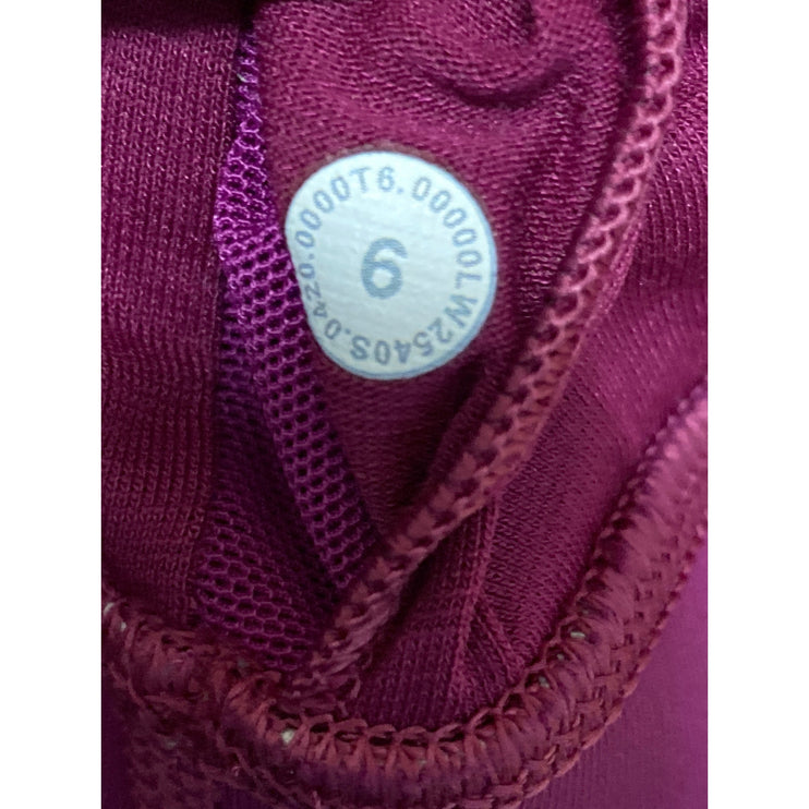 Lululemon x Peloton Maroon Pink Sleeveless Strappy Sports Bra Crop Tank Top Sz 6