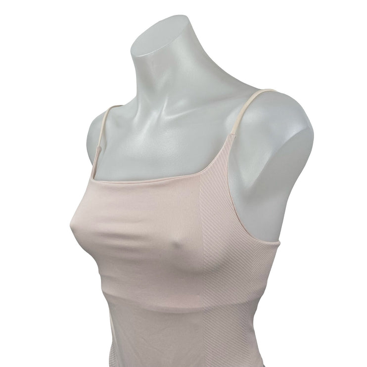 Anthropologie The Renna Seamless Pink Sleeveless Square Neck Bodysuit Top Sz S/M