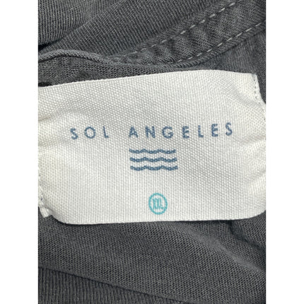 Sol Angeles Mens Gray V Neck Short Sleeve Basic Plain Casual Tee T-Shirt Top XXL