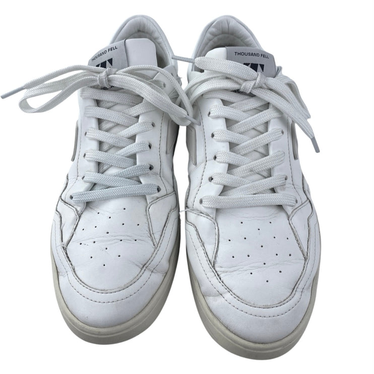 Thousand Fell Court Women's White Leather Low Top Lace Up Sneakers Shoes Size 7