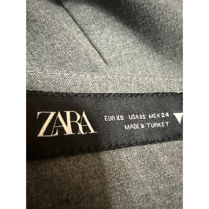 Zara Women's Gray Straight Leg High Waisted Pleated Trousers Dress Pants Size XS
