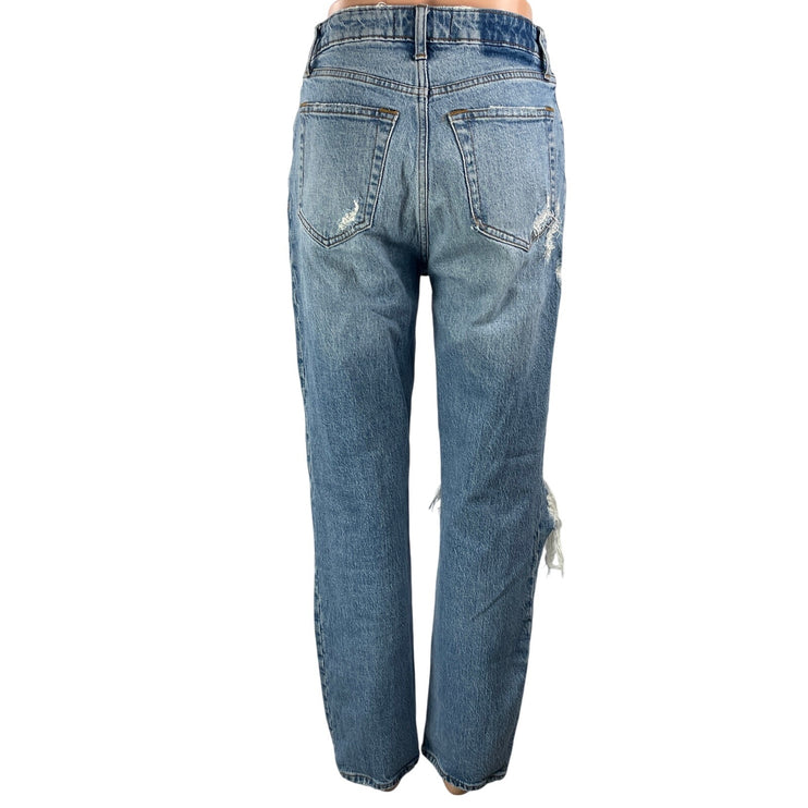 Abercrombie & Fitch The Dad Blue High Rise Straight Denim Jeans Pants0 Size 25/0
