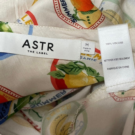 ASTR The Label Allexina Multicolor Ivory Fruit Cocktail Cowl Neck Tank Top Sz M
