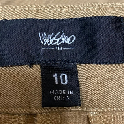 Mossimo Women's Tan Khaki High Waisted Baggy Wide Leg Trousers Pants Size 10