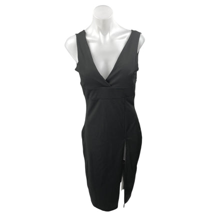 NEW LeBrin Atlier Black Sleeveless Slit Cami Midi Tank Bodycon Sheath Dress Sz 4